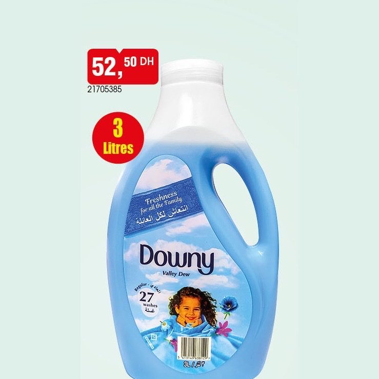 Assouplissant Downy Valley Dew 3 L à 52,50 DH chez BIM