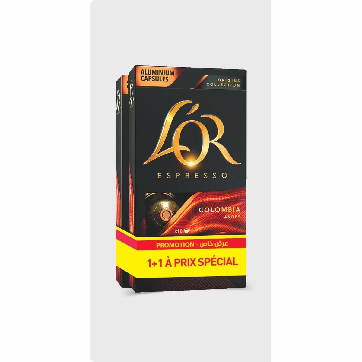 Lot de 2 boîtes de 10 capsules de café L'Or à 83,95 DH au lieu de 107,95 DH chez Aswak Assalam