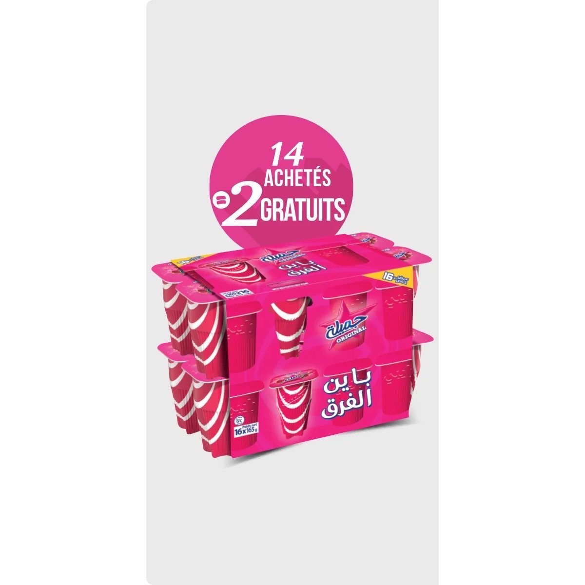 Pack de 16 Raïbi Jamila Danone 165 g à 32,95 DH au lieu de 39,95 DH chez Aswak Assalam
