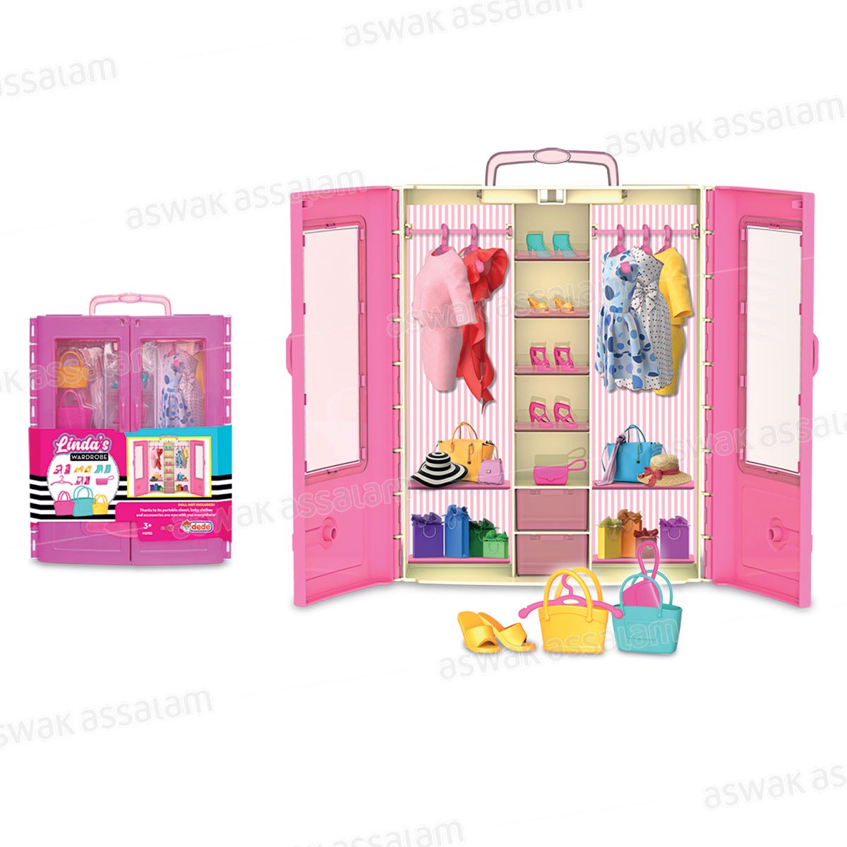 Armoire dressing pour poupée avec vêtements et accessoires à 95,95 DH au lieu de 159,95 DH chez Aswak Assalam