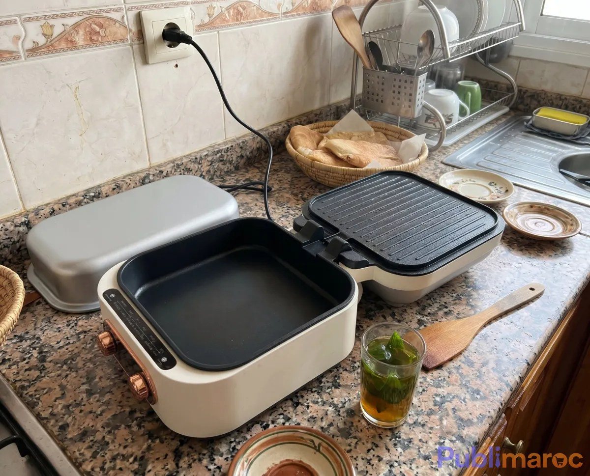 مقلاة وشواية كهربائية متعددة الاستعمالات 2 في 1 – فتح 180 درجة بتصميم عصري وأنيق — Photo 2
